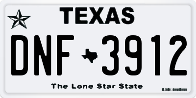TX license plate DNF3912