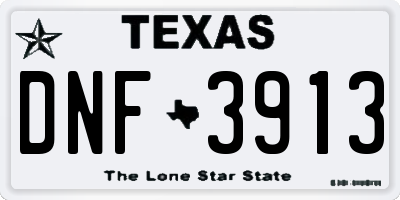 TX license plate DNF3913