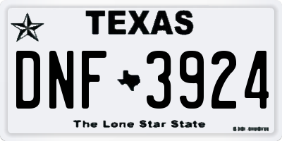 TX license plate DNF3924