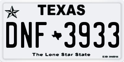 TX license plate DNF3933