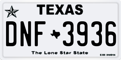 TX license plate DNF3936