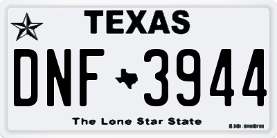 TX license plate DNF3944