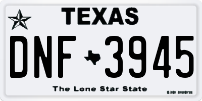TX license plate DNF3945