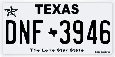 TX license plate DNF3946