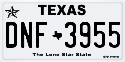 TX license plate DNF3955