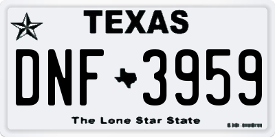 TX license plate DNF3959