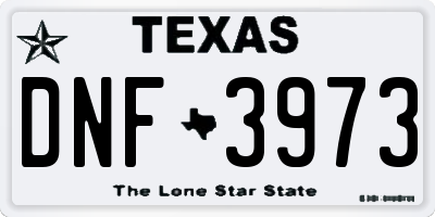 TX license plate DNF3973