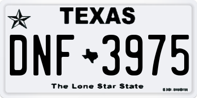 TX license plate DNF3975