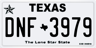 TX license plate DNF3979