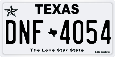 TX license plate DNF4054