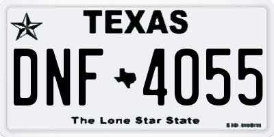 TX license plate DNF4055