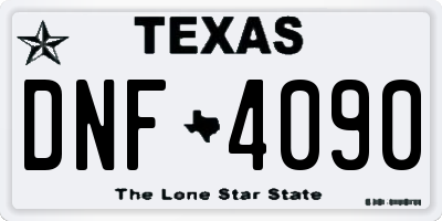 TX license plate DNF4090