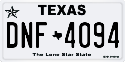 TX license plate DNF4094