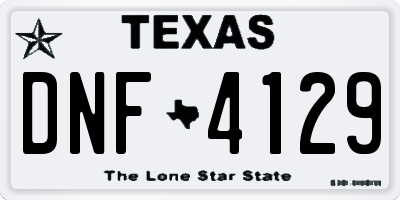 TX license plate DNF4129