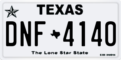 TX license plate DNF4140