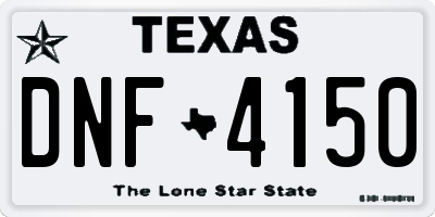 TX license plate DNF4150