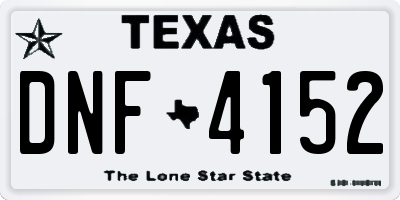TX license plate DNF4152