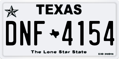 TX license plate DNF4154