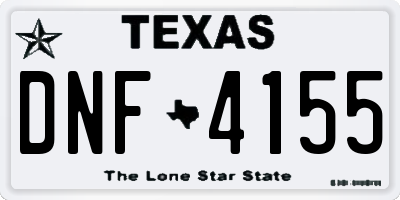TX license plate DNF4155