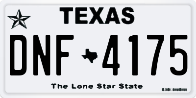 TX license plate DNF4175
