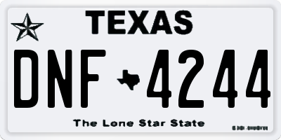 TX license plate DNF4244