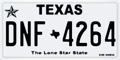 TX license plate DNF4264