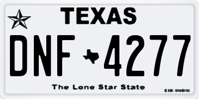 TX license plate DNF4277