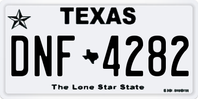 TX license plate DNF4282