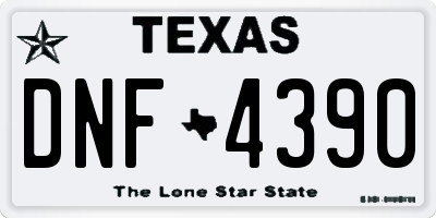 TX license plate DNF4390