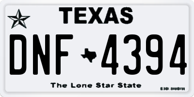 TX license plate DNF4394