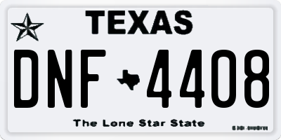 TX license plate DNF4408