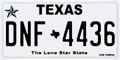 TX license plate DNF4436
