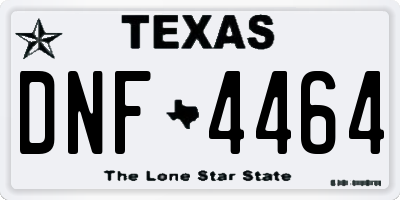 TX license plate DNF4464