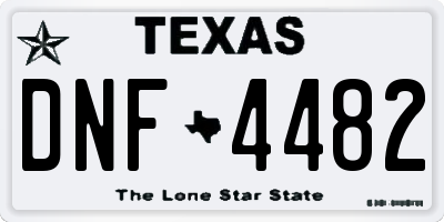 TX license plate DNF4482