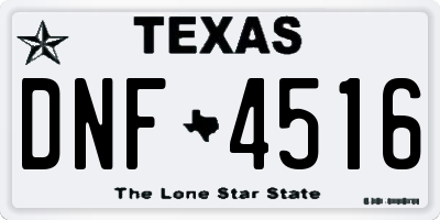 TX license plate DNF4516