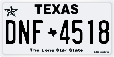 TX license plate DNF4518