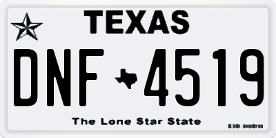TX license plate DNF4519