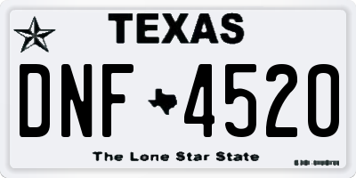 TX license plate DNF4520