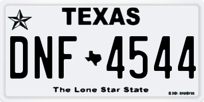 TX license plate DNF4544