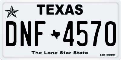 TX license plate DNF4570