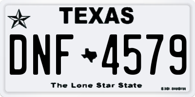 TX license plate DNF4579