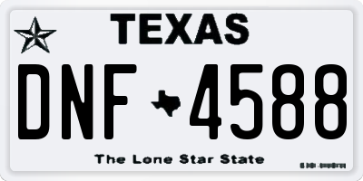 TX license plate DNF4588