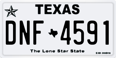 TX license plate DNF4591