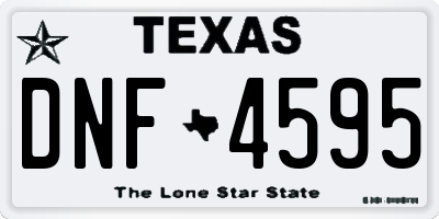TX license plate DNF4595