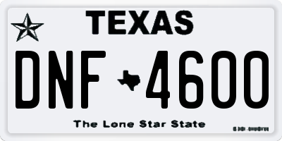 TX license plate DNF4600