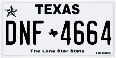 TX license plate DNF4664