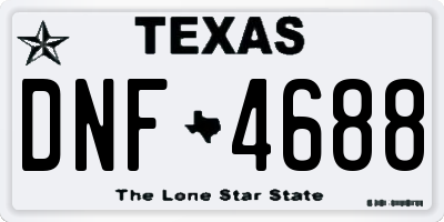 TX license plate DNF4688