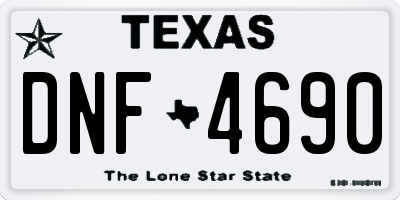 TX license plate DNF4690