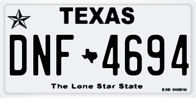 TX license plate DNF4694