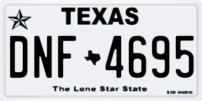TX license plate DNF4695